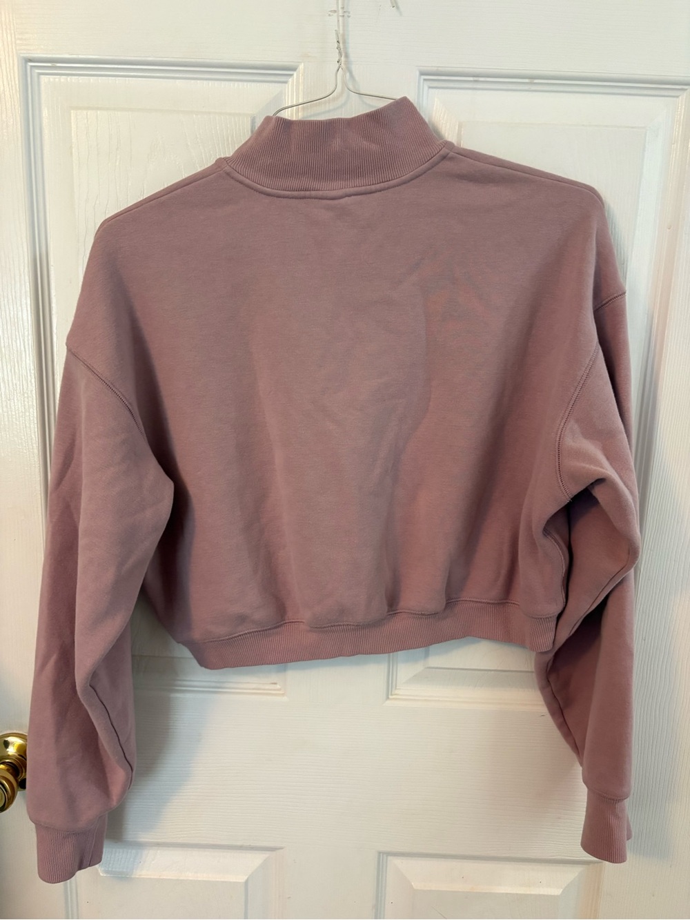 SKIMS Cotton Fleece Cropped Half-Zip Sweater - Picture 4 of 4